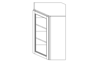 Kingston: Wall Diagonal Corner Glass Door Cabinets
