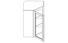 Parisian Glaze: Wall Diagonal Corner Glass Door Cabinets