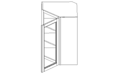 Kingston: Wall Diagonal Corner Glass Door Cabinets